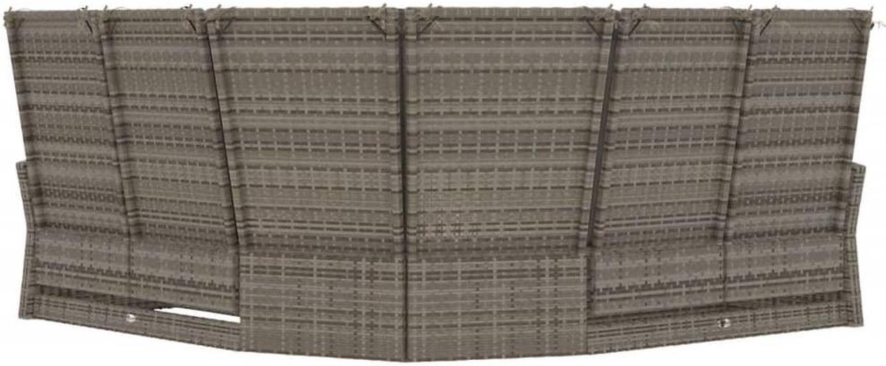 Alt view image 5 of 7 - vidaXL Patio Furniture Reclining Sectional Sofa with Cushions Gray Poly Rattan