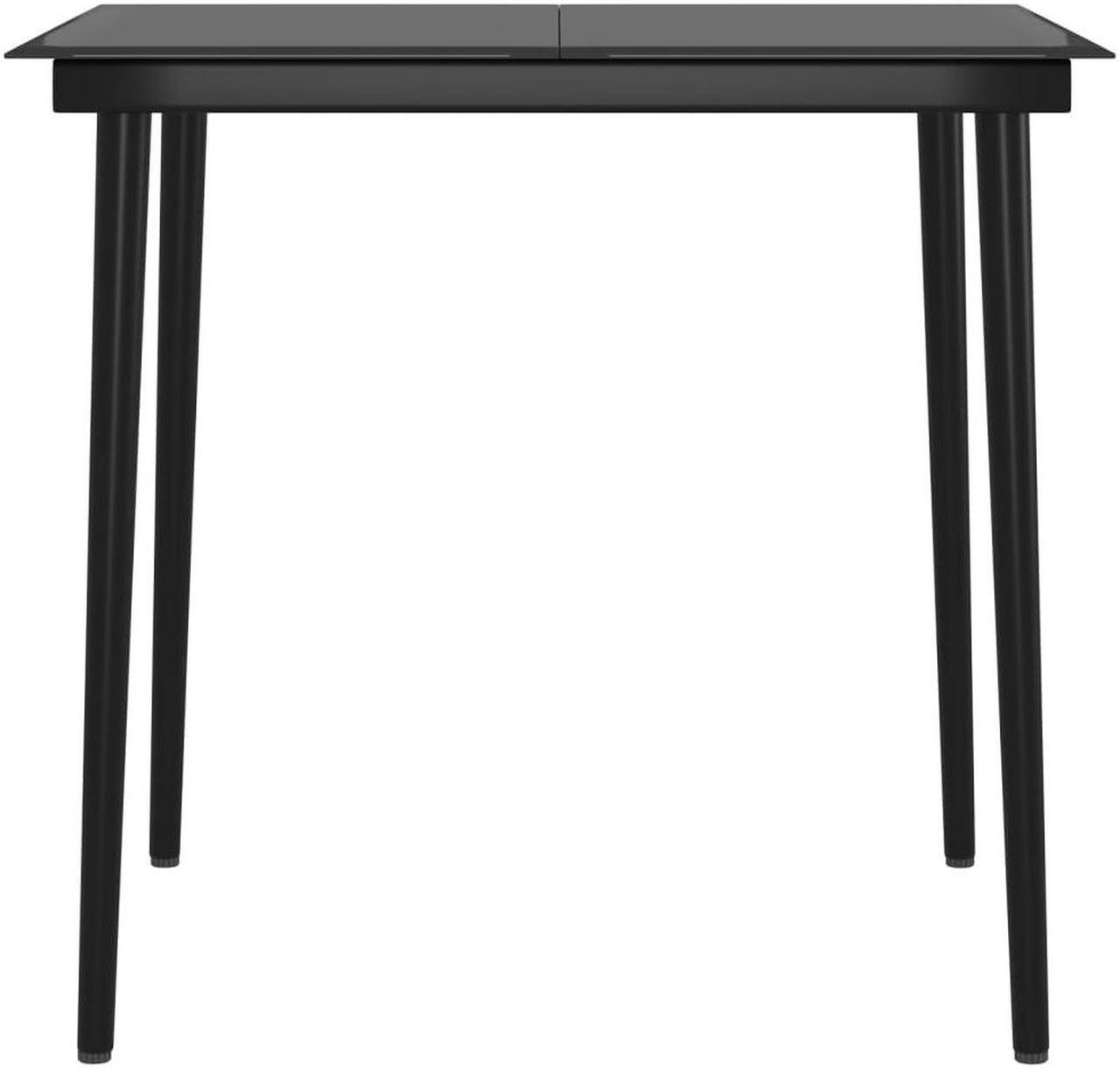 Alt view image 5 of 6 - vidaXL Patio Dining Set Outdoor Dining Table and Chair 3 Piece Gray and Black