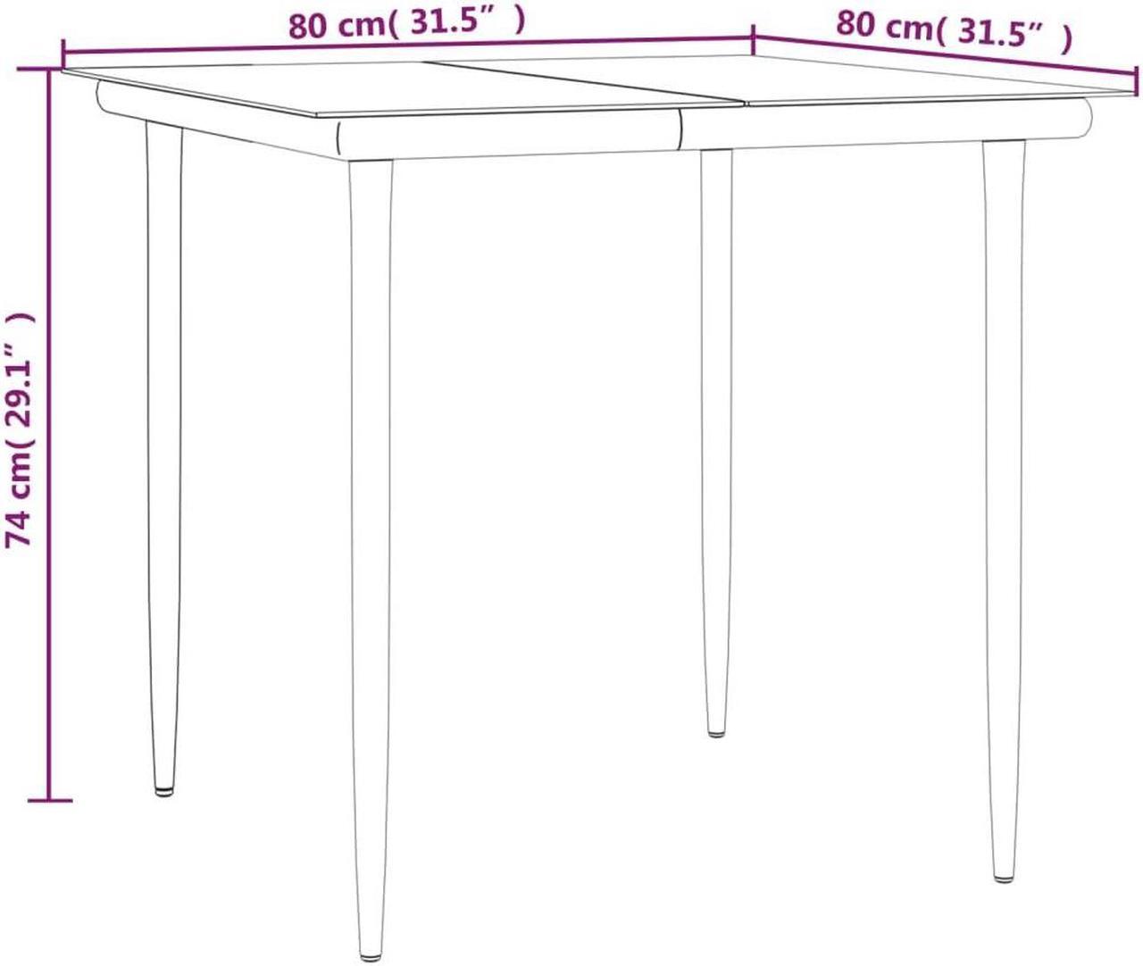 Alt view image 6 of 6 - vidaXL Patio Dining Set Outdoor Furniture 3 Piece Black Steel and Textilene
