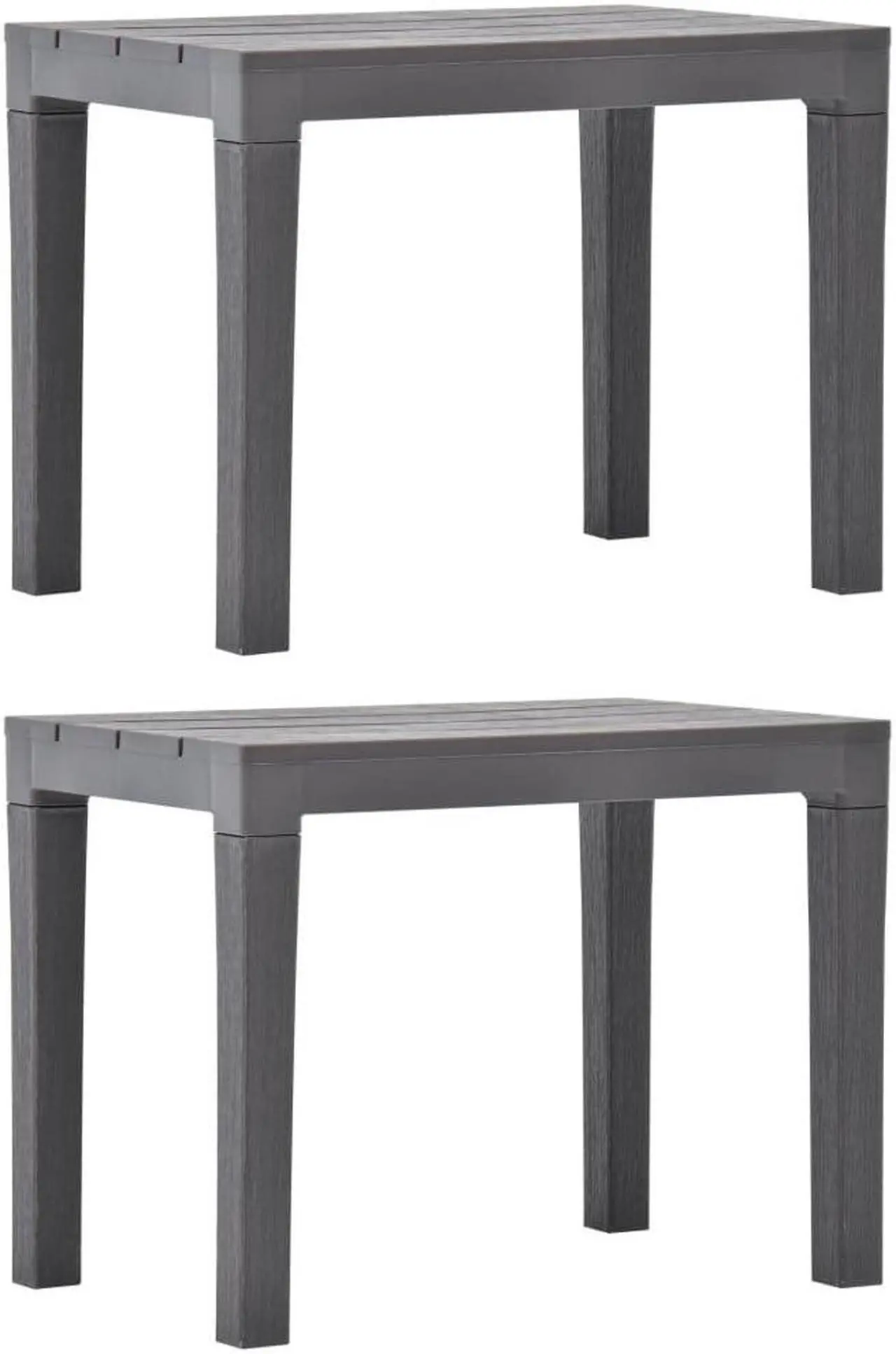 Alt view image 12 of 13 - vidaXL 2x Patio Benches Mocca Plastic Outdoor Garden Poolside Chairs Seat