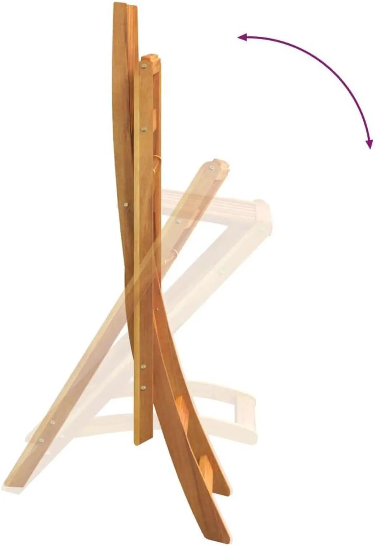 Alt view image 3 of 5 - vidaXL Bar Stool 2 Pcs Folding Counter Stool Patio Furniture Solid Wood Acacia