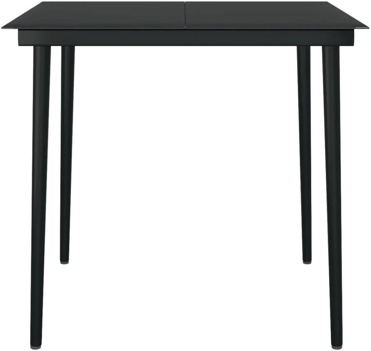Alt view image 5 of 6 - vidaXL Patio Dining Set Outdoor Dining Set Table and Chair Set 3 Piece Black