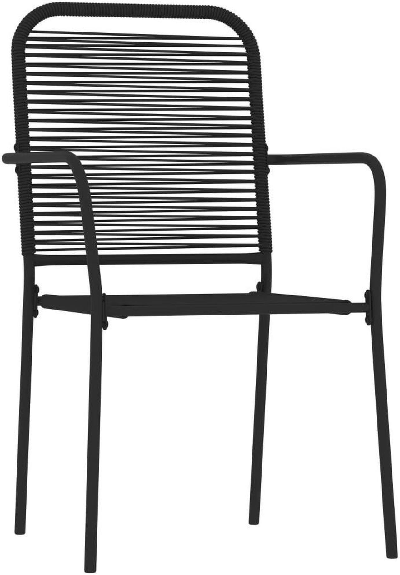 Alt view image 3 of 6 - vidaXL Patio Dining Set Outdoor Dining Set Table and Chair Set 3 Piece Black