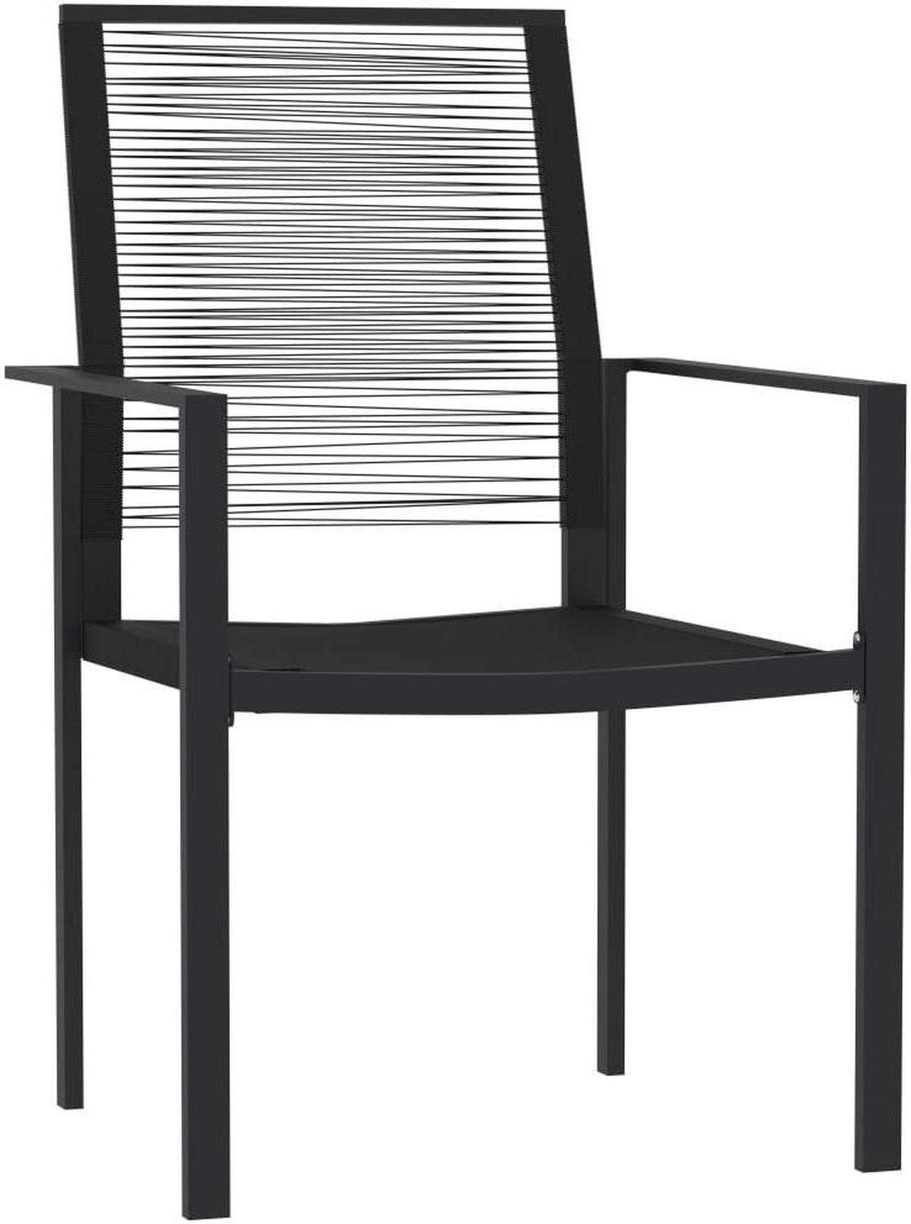 Alt view image 3 of 6 - vidaXL Patio Dining Set 3 Piece Black Garden Outdoor Table and Chair Furniture