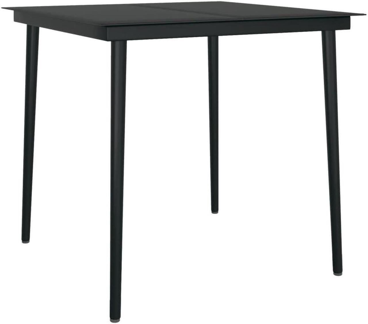 Alt view image 5 of 6 - vidaXL Patio Dining Set 3 Piece Black Garden Outdoor Table and Chair Furniture