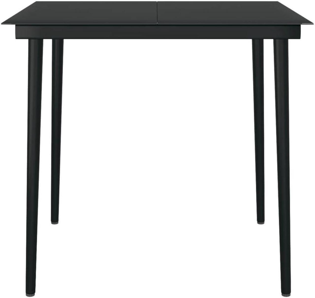Alt view image 6 of 6 - vidaXL Patio Dining Set 3 Piece Black Garden Outdoor Table and Chair Furniture