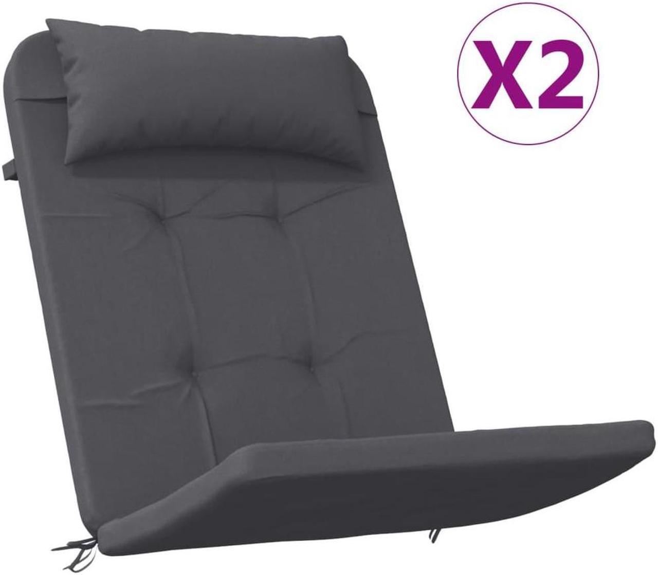 Alt view image 2 of 6 - vidaXL Adirondack Chair Cushion 2 Pcs Seat Cushion Anthracite Oxford Fabric