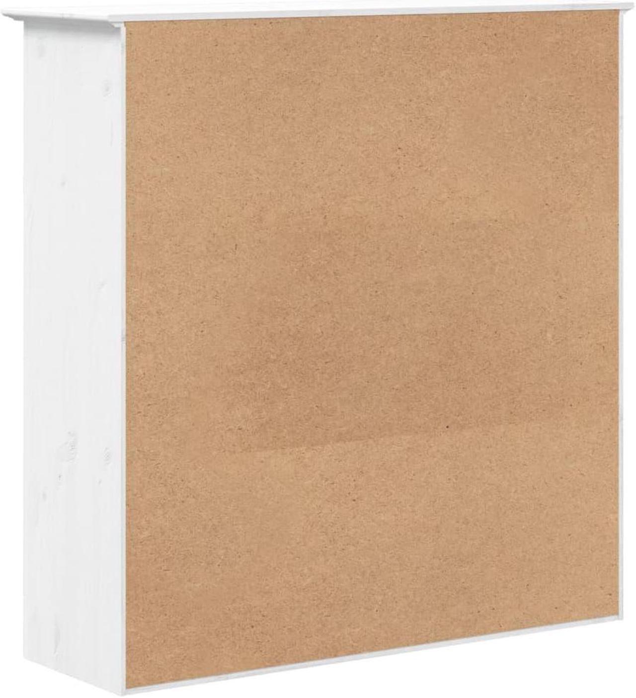 Alt view image 4 of 6 - vidaXL Cabinet Storage Book Cabinet with Glass Doors BODO White Solid Wood Pine