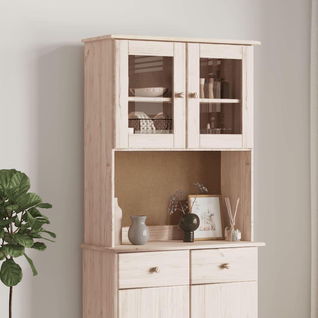 Main image of vidaXL Kitchen Shelf Wooden Dresser Top for Highboard ALTA Solid Wood Pine