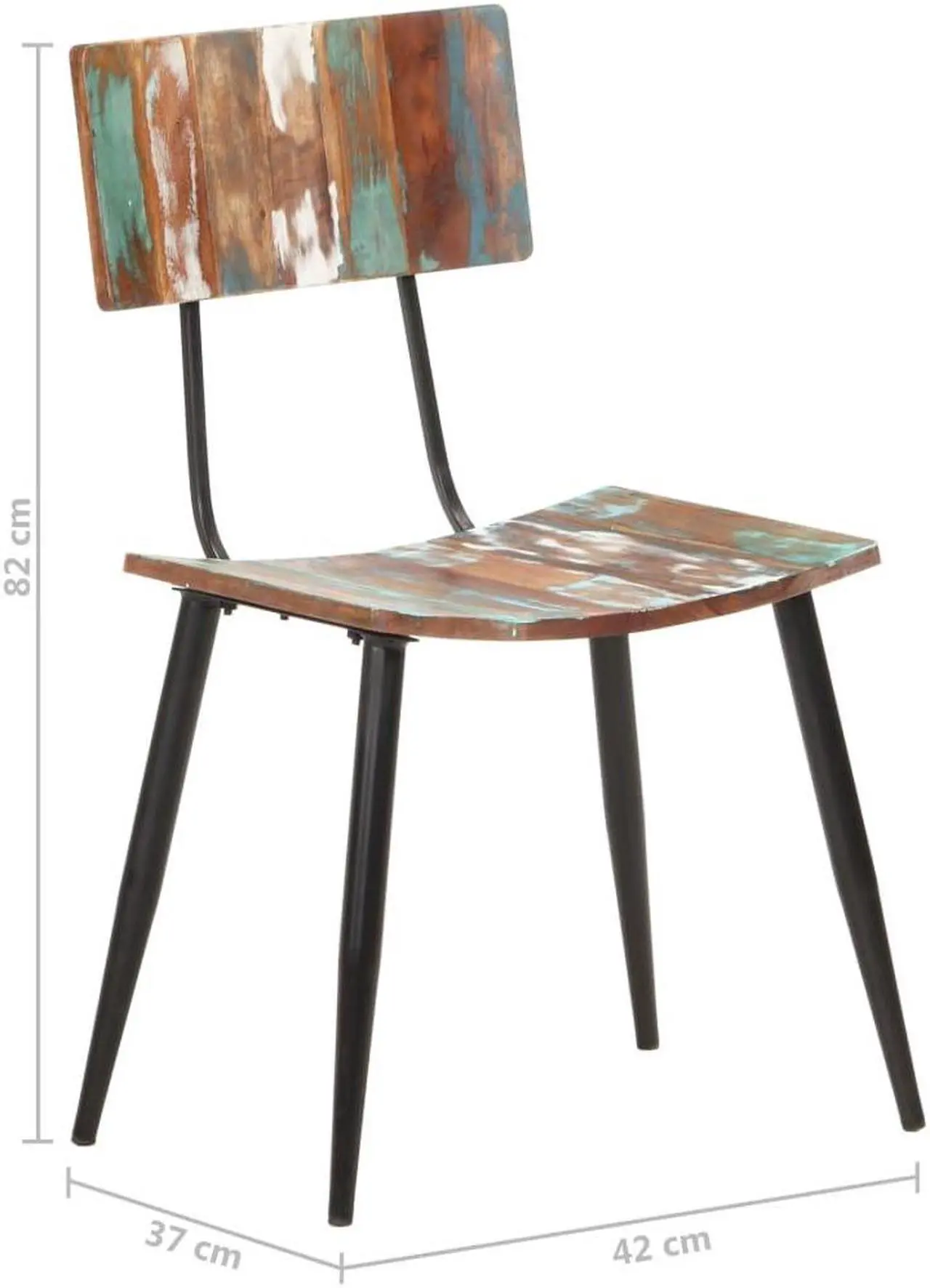 Alt view image 6 of 9 - vidaXL Dining Chairs 2 pcs Solid Reclaimed Wood