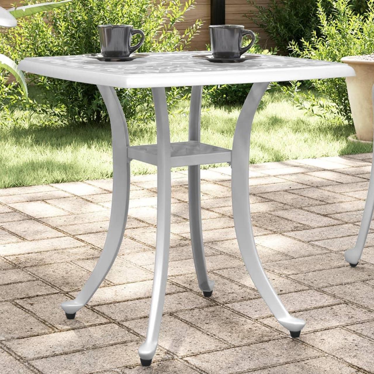 Main image of vidaXL Patio Table Garden Outdoor Balcony Lawn Furniture White Cast Aluminum