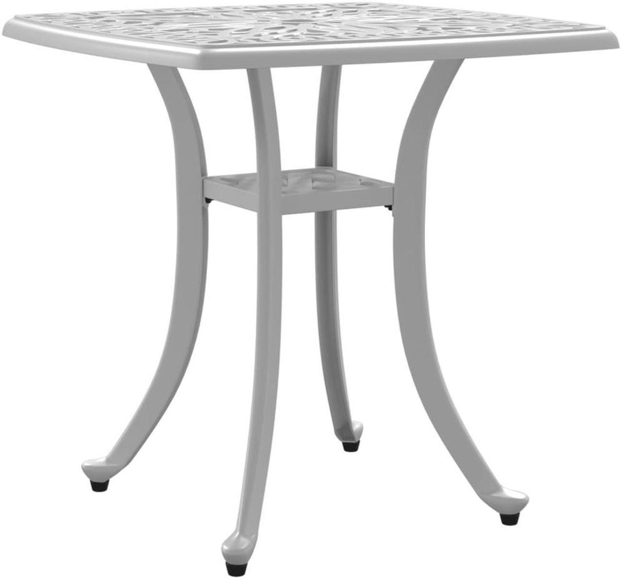 Alt view image 3 of 6 - vidaXL Patio Table Garden Outdoor Balcony Lawn Furniture White Cast Aluminum