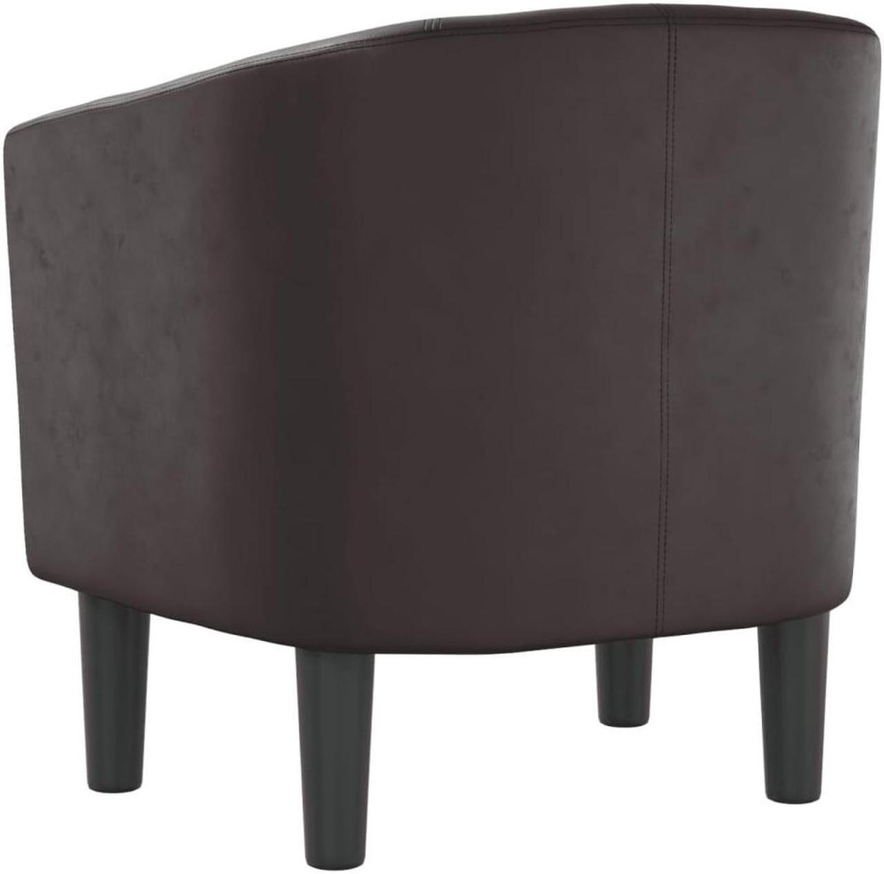 Alt view image 5 of 7 - vidaXL Tub Chair Accent Barrel Armchair for Living Room Brown Faux Leather
