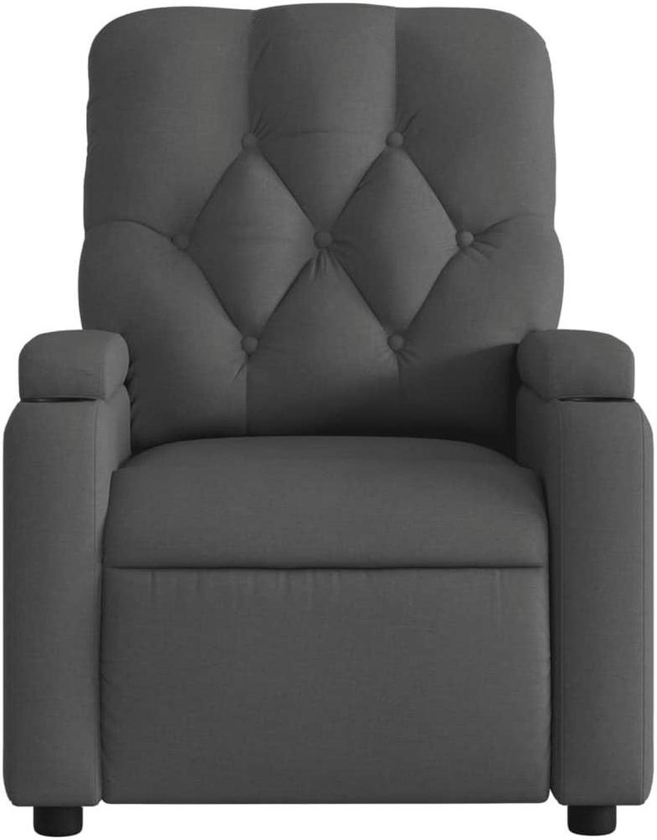 Alt view image 5 of 5 - vidaXL Massage Recliner Chair Reclining Armchair for Elderly Dark Gray Fabric