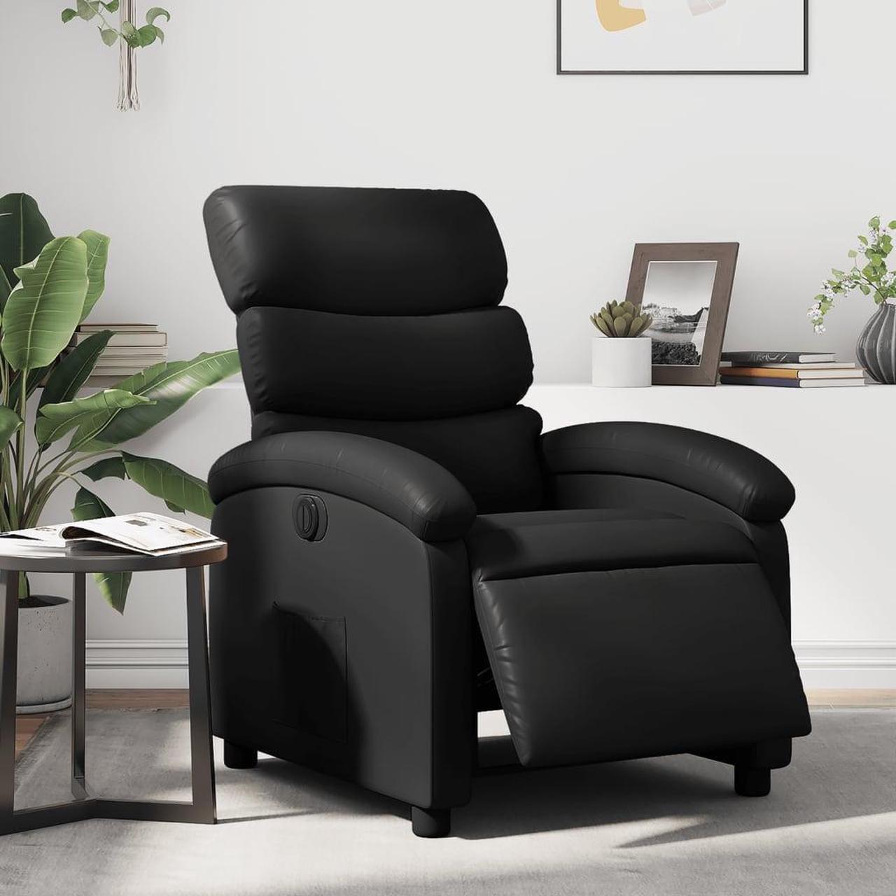 Main image of vidaXL Electric Recliner Chair Wingback Armchair for Elderly Black Faux Leather