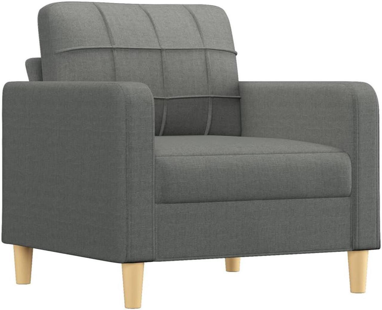 Alt view image 3 of 6 - vidaXL Sofa Set with Cushions Sectional Sofa Couch 3 Piece Dark Gray Fabric