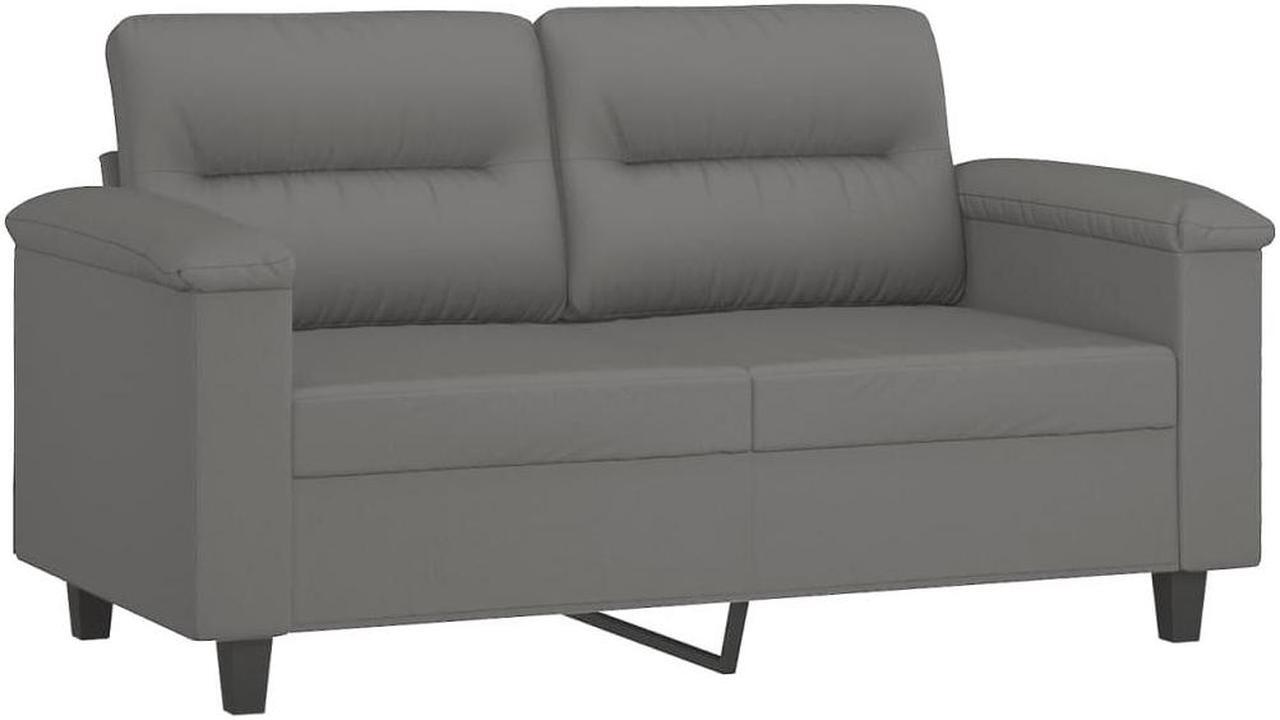 Alt view image 2 of 7 - vidaXL Sofa Accent Loveseat Couch Sofa Settee Dark Gray Microfiber Fabric