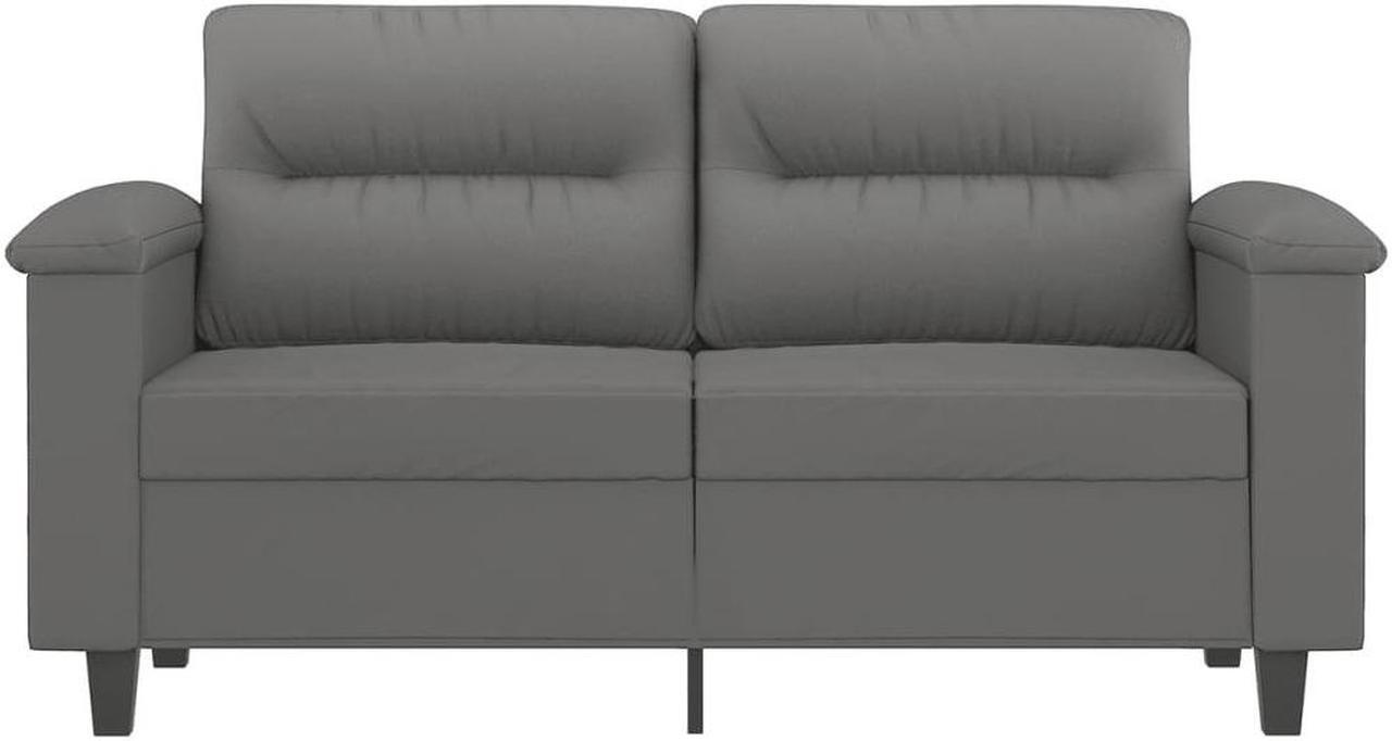 Alt view image 3 of 7 - vidaXL Sofa Accent Loveseat Couch Sofa Settee Dark Gray Microfiber Fabric