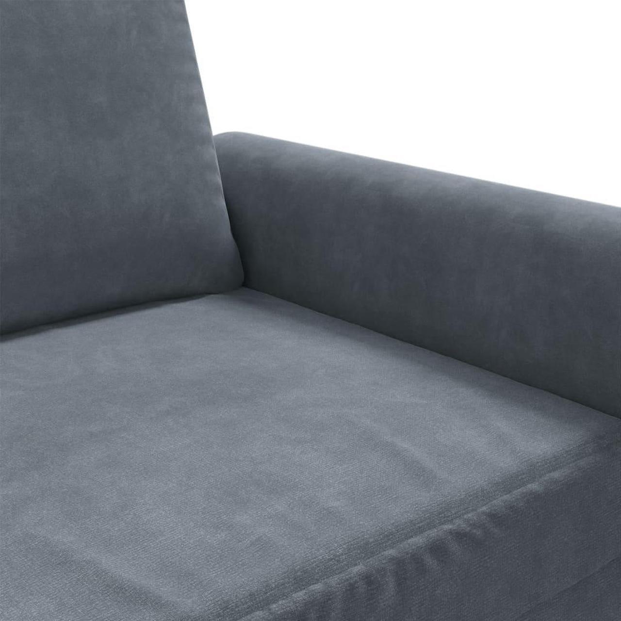 Alt view image 6 of 6 - vidaXL Sofa Accent Upholstered 3-Seater Couch Sofa Armchair Dark Gray Velvet