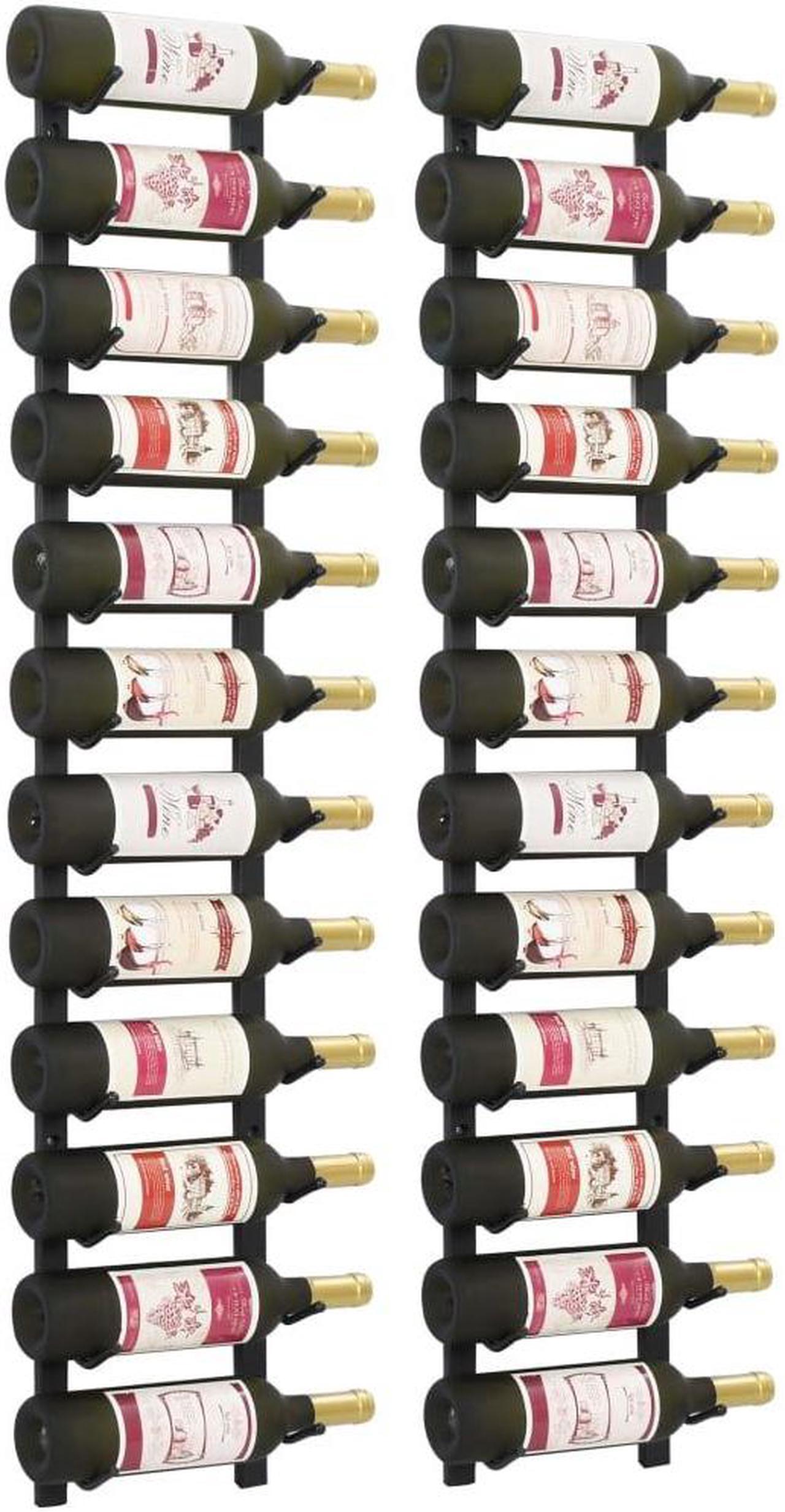 Alt view image 11 of 15 - vidaXL Wall Mounted Wine Racks for 12 Bottles 2 pcs Black Iron