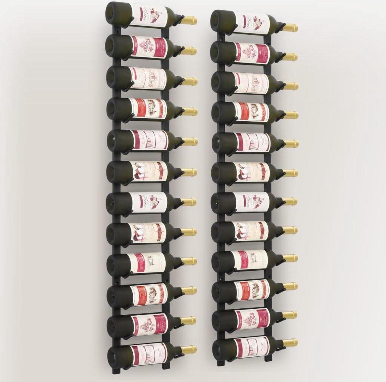 Alt view image 13 of 15 - vidaXL Wall Mounted Wine Racks for 12 Bottles 2 pcs Black Iron
