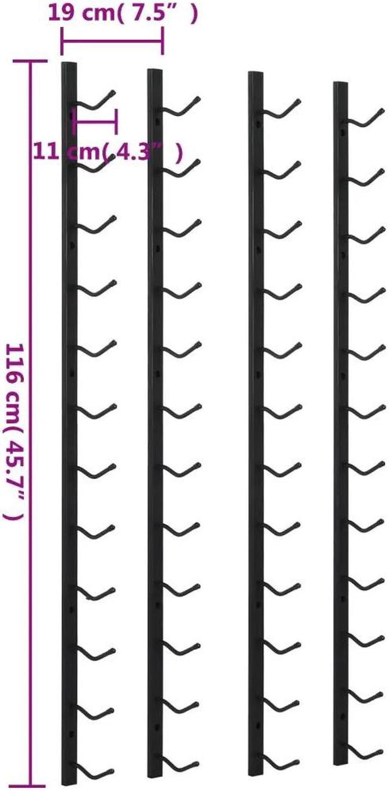 Alt view image 14 of 15 - vidaXL Wall Mounted Wine Racks for 12 Bottles 2 pcs Black Iron