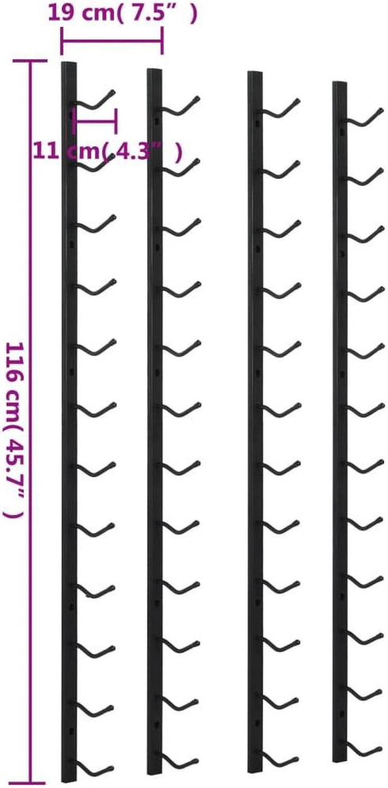 Alt view image 15 of 15 - vidaXL Wall Mounted Wine Racks for 12 Bottles 2 pcs Black Iron