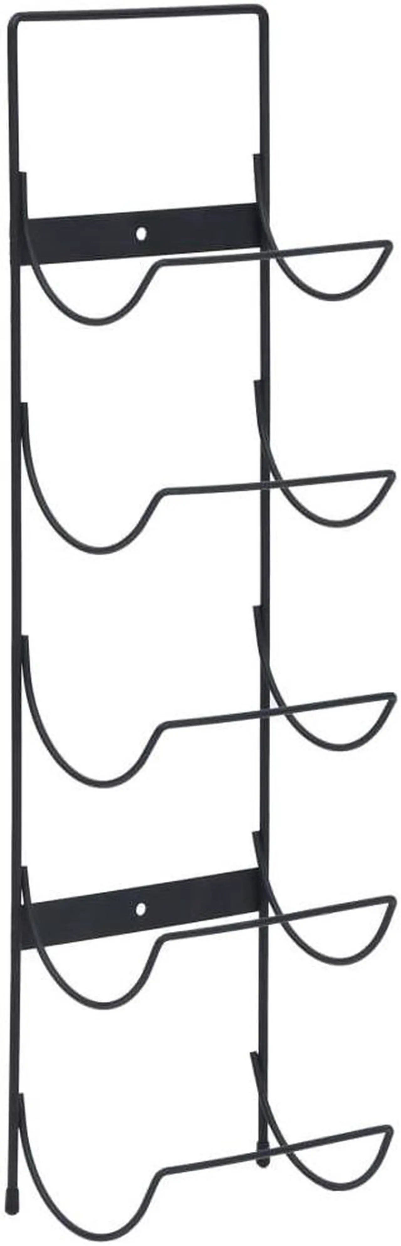 Alt view image 10 of 15 - vidaXL Wall Mounted Wine Rack for 5 Bottles Black Iron