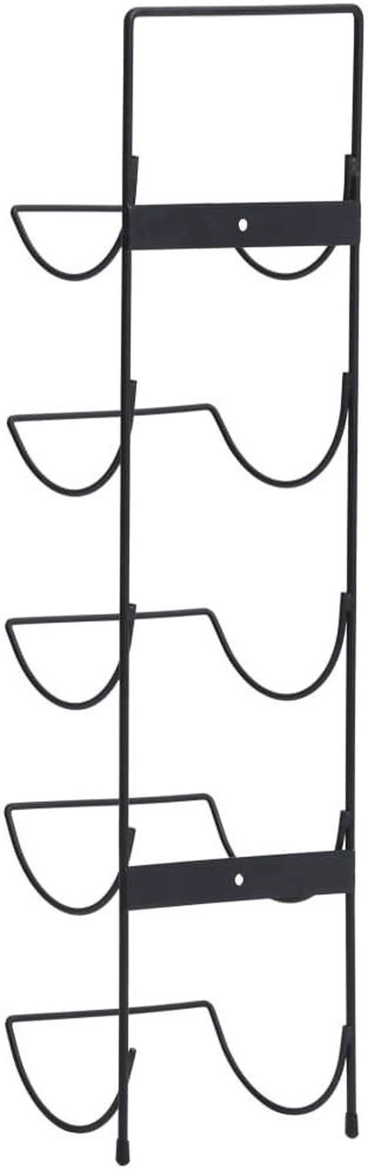 Alt view image 13 of 15 - vidaXL Wall Mounted Wine Rack for 5 Bottles Black Iron