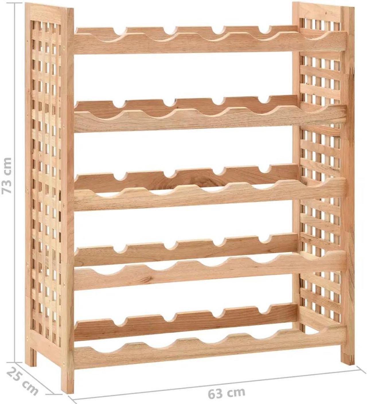 Alt view image 12 of 14 - vidaXL Wine Rack for 25 Bottles Solid Walnut Wood 24.8"x9.8"x28.7"