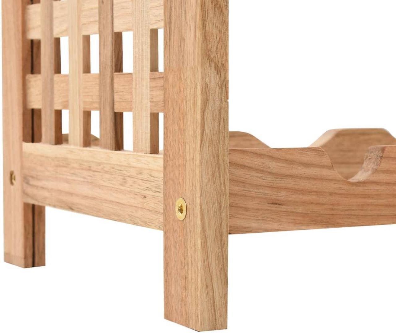 Alt view image 14 of 14 - vidaXL Wine Rack for 25 Bottles Solid Walnut Wood 24.8"x9.8"x28.7"