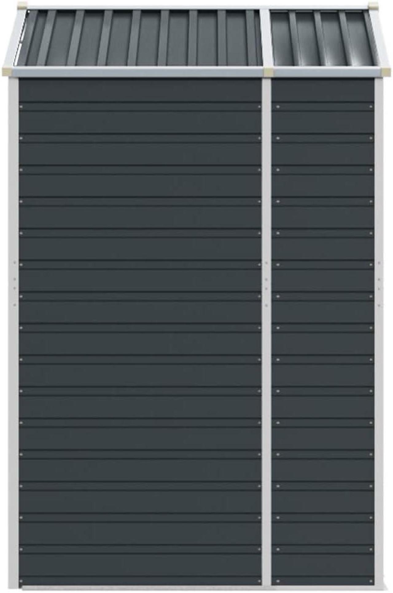 Alt view image 6 of 7 - vidaXL Garden Shed Metal Outdoor Storage Shed Anthracite Galvanized Steel