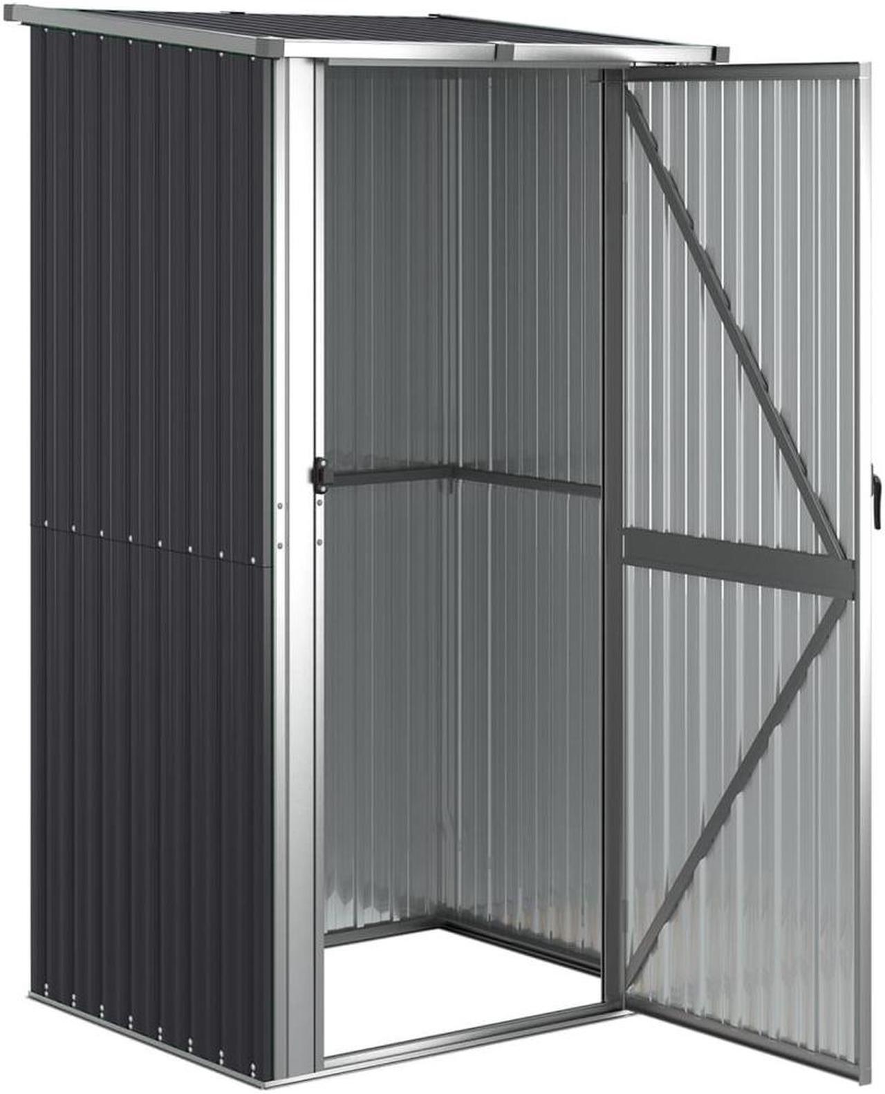 Alt view image 3 of 6 - vidaXL Garden Shed Outdoor Storage Garage House Anthracite Galvanized Steel