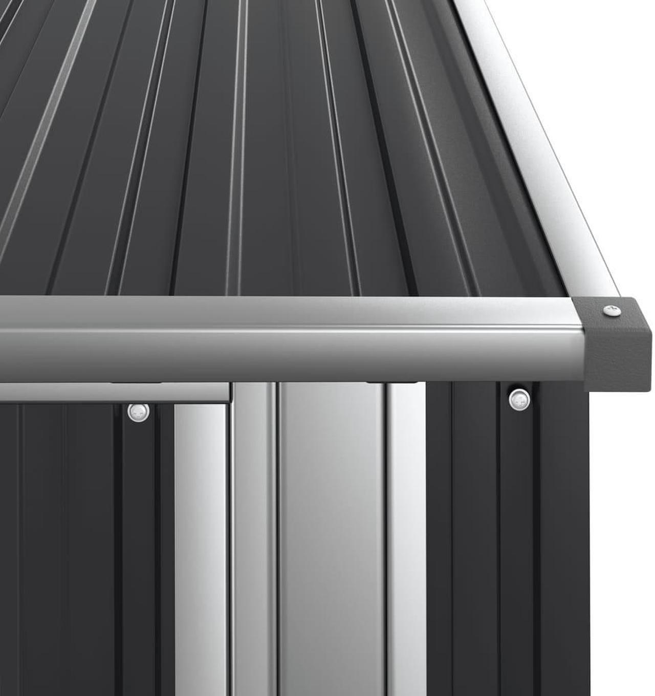Alt view image 6 of 6 - vidaXL Garden Shed Outdoor Storage Garage House Anthracite Galvanized Steel