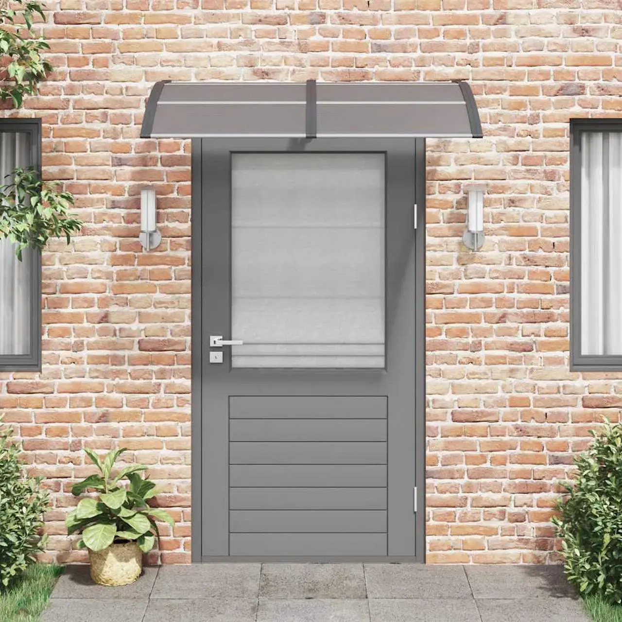 Alt view image 3 of 7 - vidaXL Door Canopy, Front Door Canopy for Protection, Porch Canopy for Outdoor, Weather-Resistant Polycarbonate Cover, 59,1''x39,4'', Black