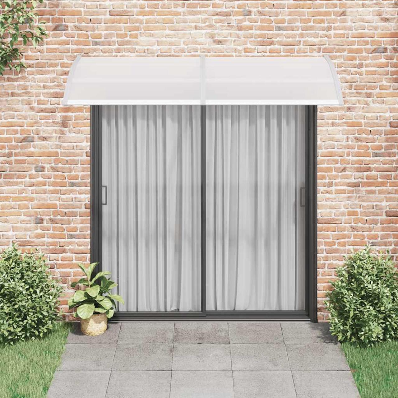 Alt view image 3 of 7 - vidaXL Door Canopy, Front Door Canopy for Protection, Porch Canopy for Outdoor, Weather-Resistant Polycarbonate Cover, 94.5"x39.4", Gray