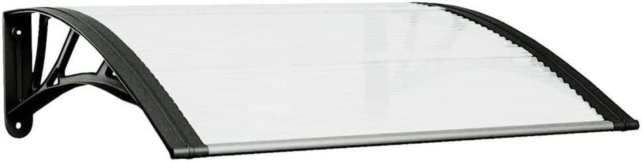Alt view image 2 of 7 - vidaXL Door Canopy, Front Door Canopy for Protection, Porch Canopy for Outdoor, Weather-resistant Polycarbonate Cover, 31.5"x31.5", Black and Transparent