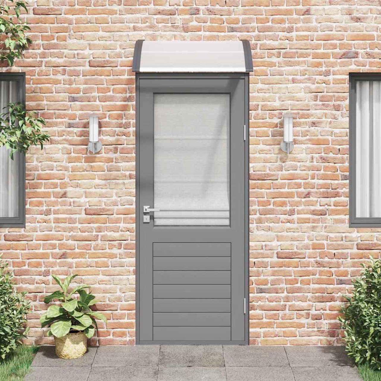 Alt view image 3 of 7 - vidaXL Door Canopy, Front Door Canopy for Protection, Porch Canopy for Outdoor, Weather-resistant Polycarbonate Cover, 31.5"x31.5", Black and Transparent