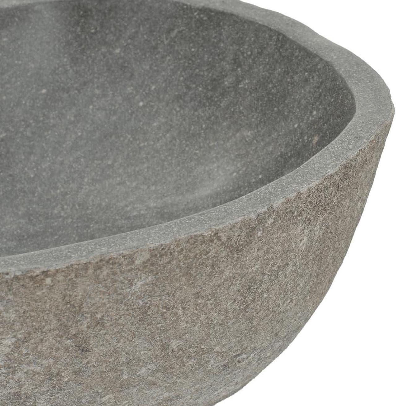 Alt view image 7 of 7 - vidaXL Bathroom Basin, Vessel Sink, Countertop Vanity Sink, Naturally Varied Shape and Color Tone, Easy Assembly, (14.6"-18.1")x(11.4"-14.2")x4.5" River Stone
