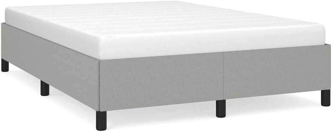 Alt view image 3 of 7 - vidaXL Full Size Bed Frame with Plywood Slats, Platform Bed Frame, Fabric Upholstered Mattress Foundation, No Box Spring Needed & Easy Assembly, Light Gray, without Mattress