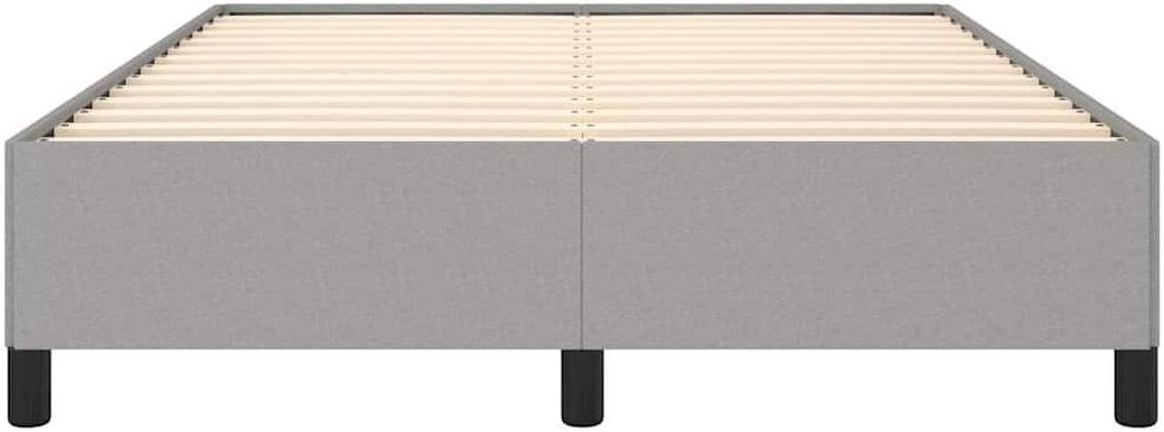 Alt view image 7 of 7 - vidaXL Full Size Bed Frame with Plywood Slats, Platform Bed Frame, Fabric Upholstered Mattress Foundation, No Box Spring Needed & Easy Assembly, Light Gray, without Mattress