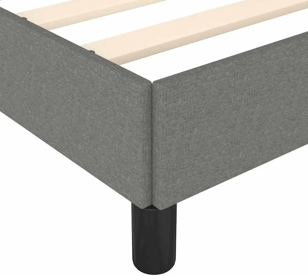 Alt view image 8 of 7 - vidaXL Full Size Bed Frame with Plywood Slats, Platform Bed Frame, Fabric Upholstered Mattress Foundation, No Box Spring Needed & Easy Assembly, Dark Gray, without Mattress