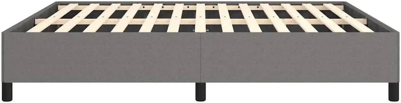 Alt view image 8 of 7 - vidaXL King Size Bed Frame with Plywood Slats, Platform Bed Frame, Fabric Upholstered Mattress Foundation, No Box Spring Needed & Easy Assembly, Dark Gray, without Mattress