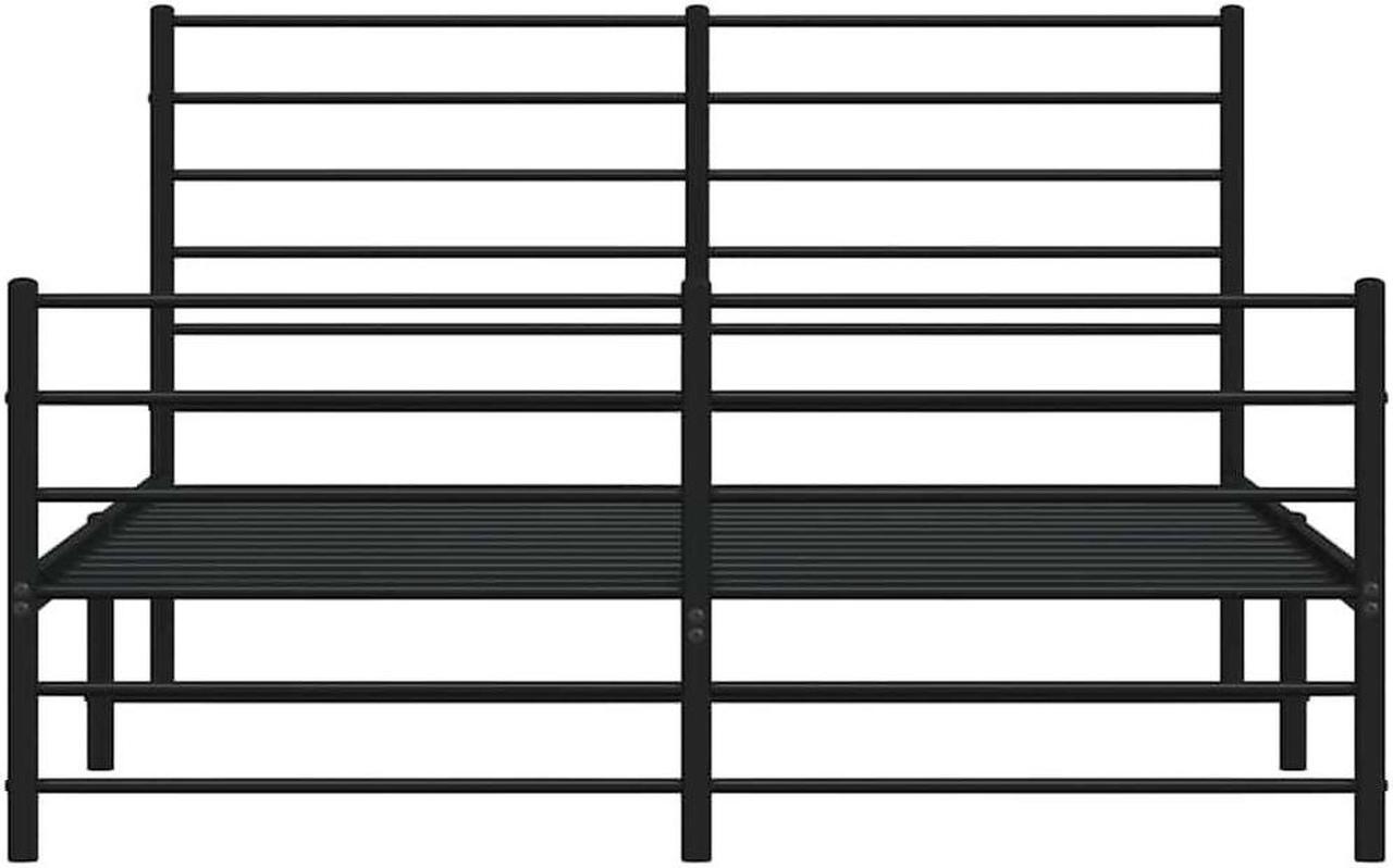 Alt view image 6 of 7 - vidaXL 12 Inch Full Metal Bed Frame with Headboard & Footboard, No Box Spring Needed, Noise Free Platform Bed Frame with Steel Slats, Easy Assembly, Under Bed Storage, Minimalist, Black