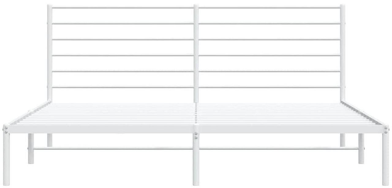 Alt view image 6 of 7 - vidaXL 12 Inch King Metal Bed Frame with Headboard, No Box Spring Needed, Noise Free Platform Bed Frame with Steel Slats, Easy Assembly, Under Bed Storage, Minimalist, White