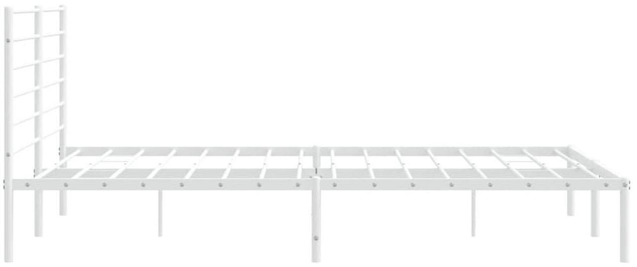 Alt view image 7 of 7 - vidaXL 12 Inch King Metal Bed Frame with Headboard, No Box Spring Needed, Noise Free Platform Bed Frame with Steel Slats, Easy Assembly, Under Bed Storage, Minimalist, White