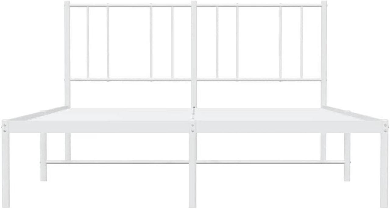Alt view image 7 of 7 - vidaXL 12 Inch Queen Metal Bed Frame with Headboard, No Box Spring Needed, Noise Free Platform Bed Frame with Steel Slats, Easy Assembly, Under Bed Storage, Minimalist, White