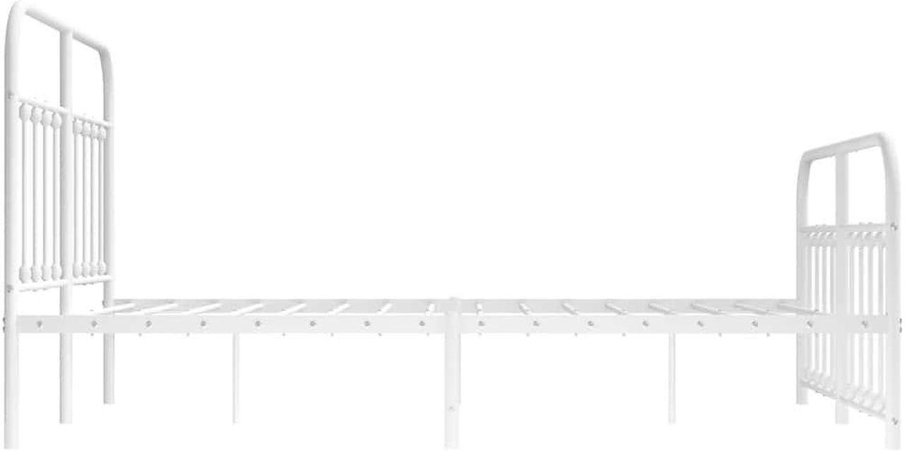 Alt view image 7 of 7 - vidaXL 12 Inch Queen Metal Bed Frame with Headboard & Footboard, No Box Spring Needed, Noise Free Platform Bed Frame with Steel Slats, Easy Assembly, Under Bed Storage, Minimalist, White