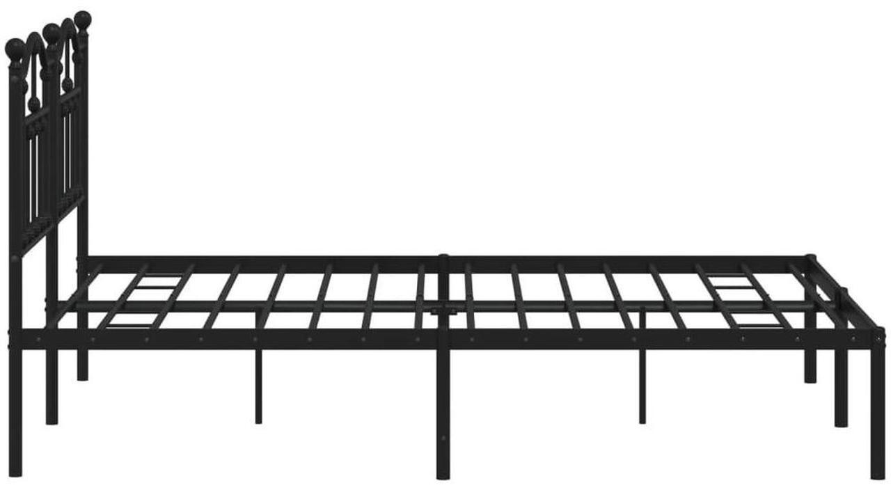 Alt view image 6 of 7 - vidaXL 12 Inch Queen Metal Bed Frame with Headboard, No Box Spring Needed, Noise Free Platform Bed Frame with Steel Slats, Easy Assembly, Under Bed Storage, Minimalist, Black