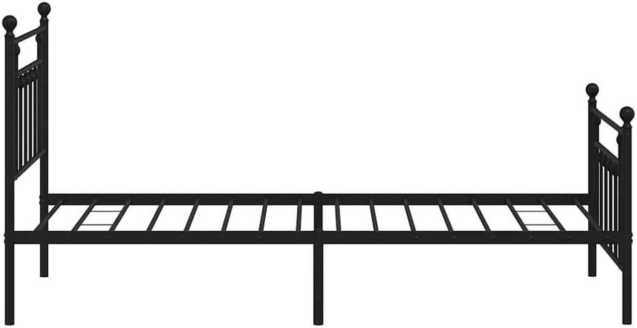 Alt view image 7 of 7 - vidaXL 12 Inch Black Twin Bed Frame with Headboard & Footboard, Sturdy Metal Platform Bed Frame & Slats, Extra Under Bed Storage, No Box Spring Needed, without Mattress